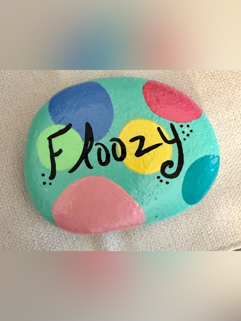 Hand-Painted Uninspirational Rock Polka Dot Decorative Rock - Floozy